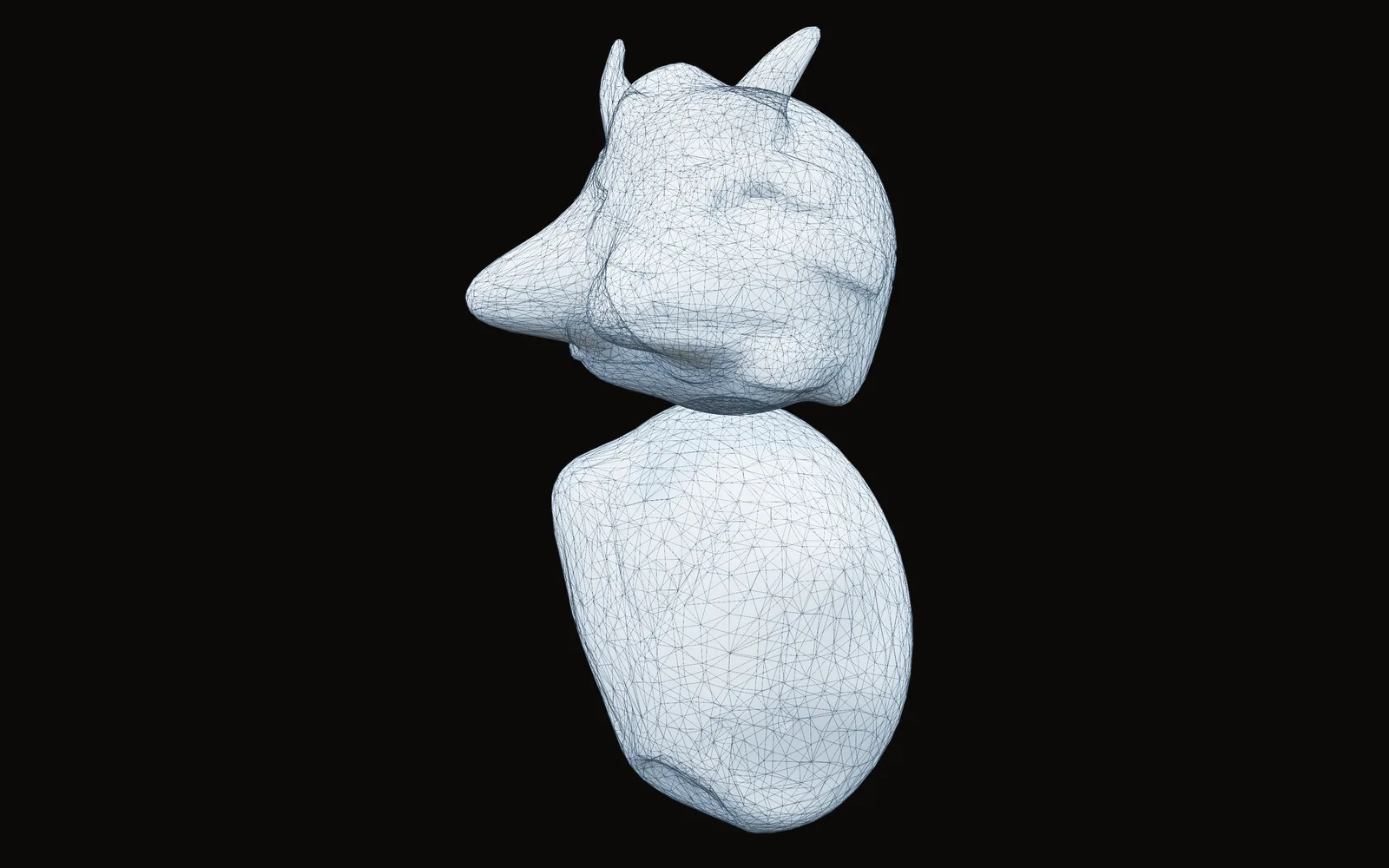 a sculpted dragon bust cut down to a light mesh, ready to save for the printer