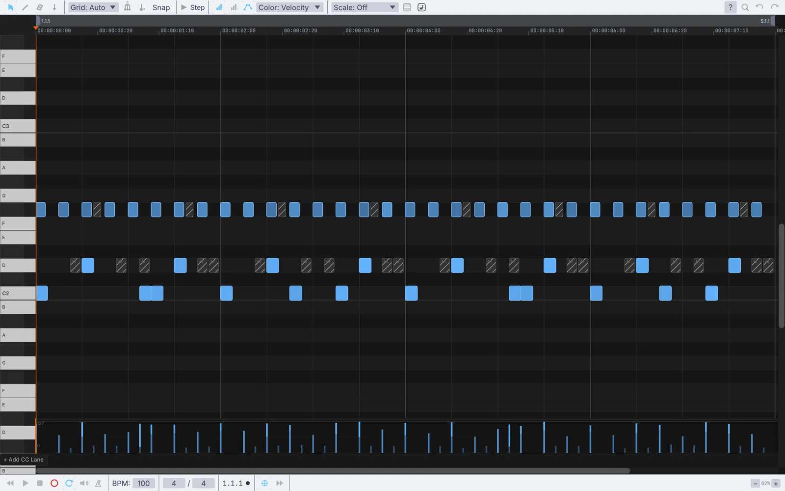 a drum part with its soft ghost notes muted