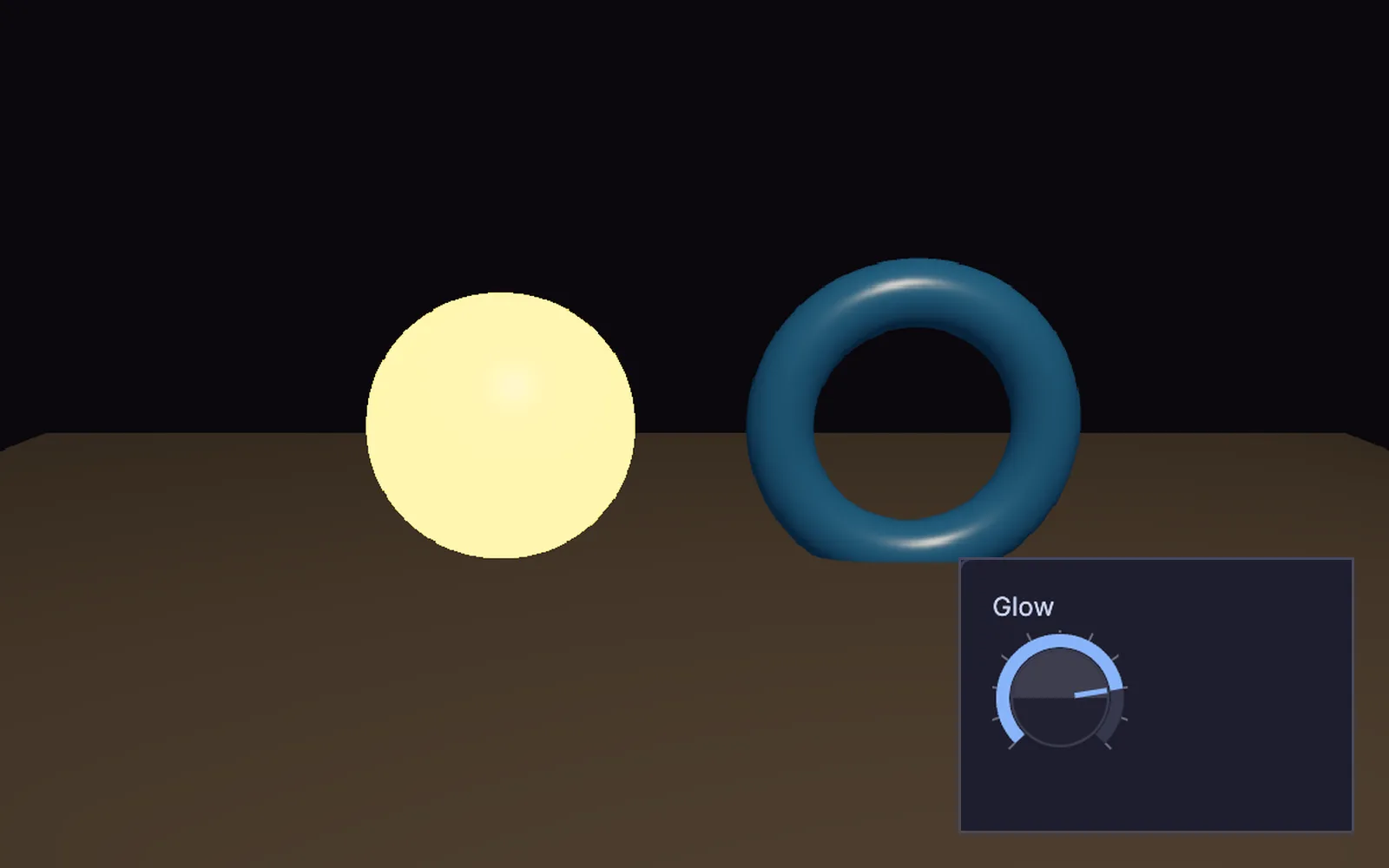 the Glow knob on its panel, turned up, and the ball it lights