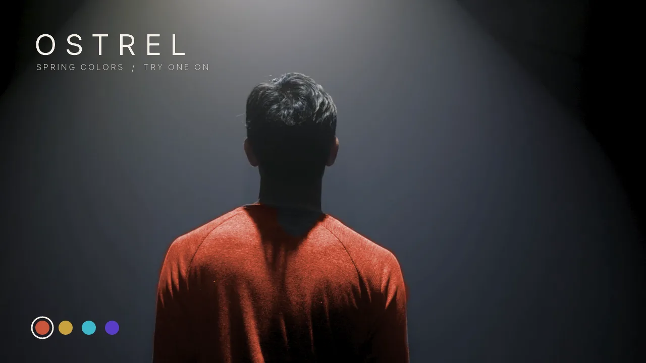 a passer-by's sweater, tried on in each of the season's four colors