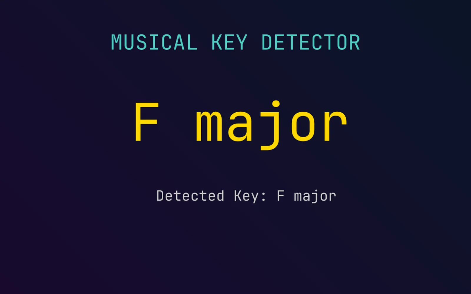 the key of a song, read from the music as it plays