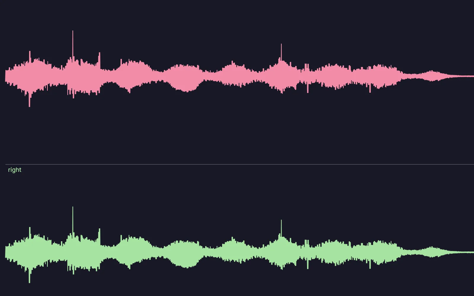the cleaned field recording: the hum is down and the drips stand out