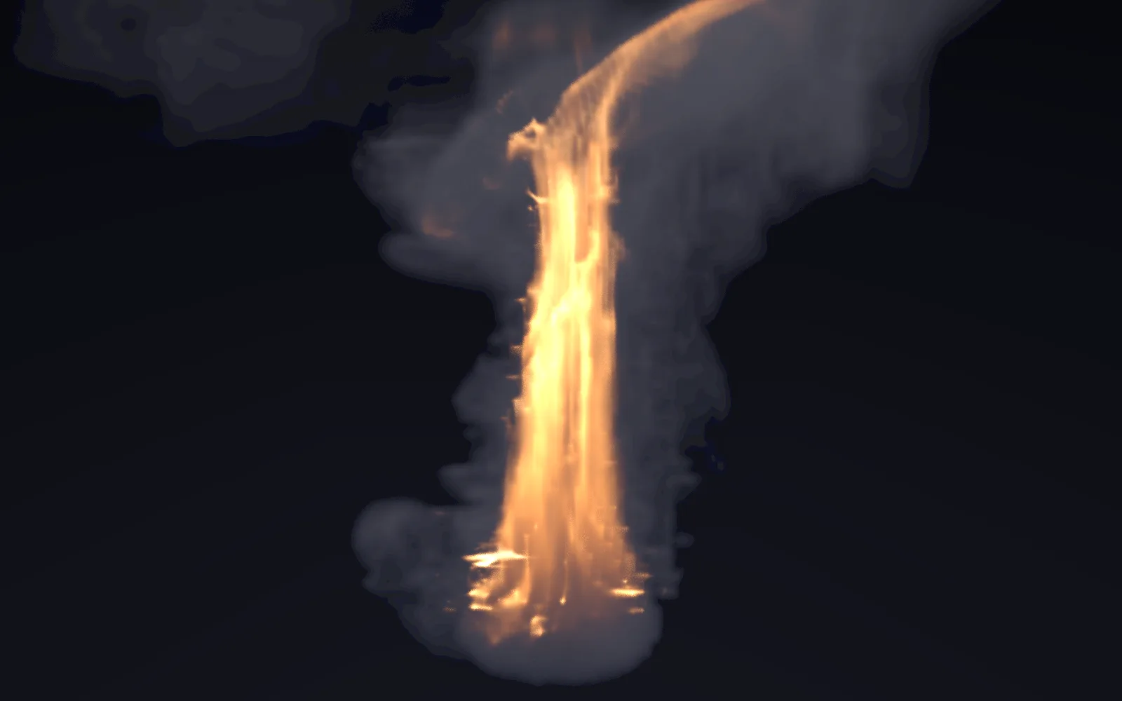 flames pouring off a burning ring, smoke rolling over the top