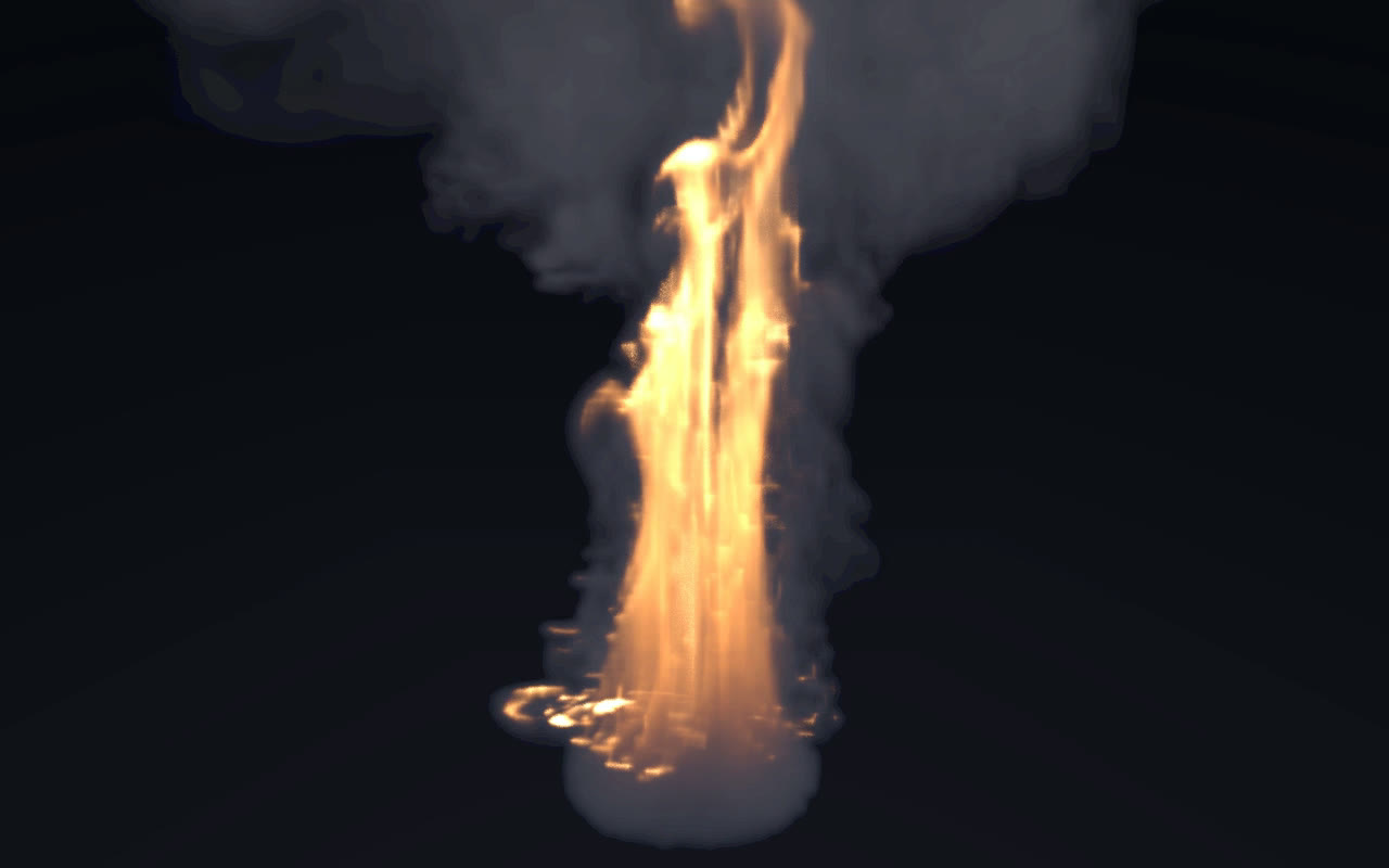 a ring set alight, flames climbing into smoke