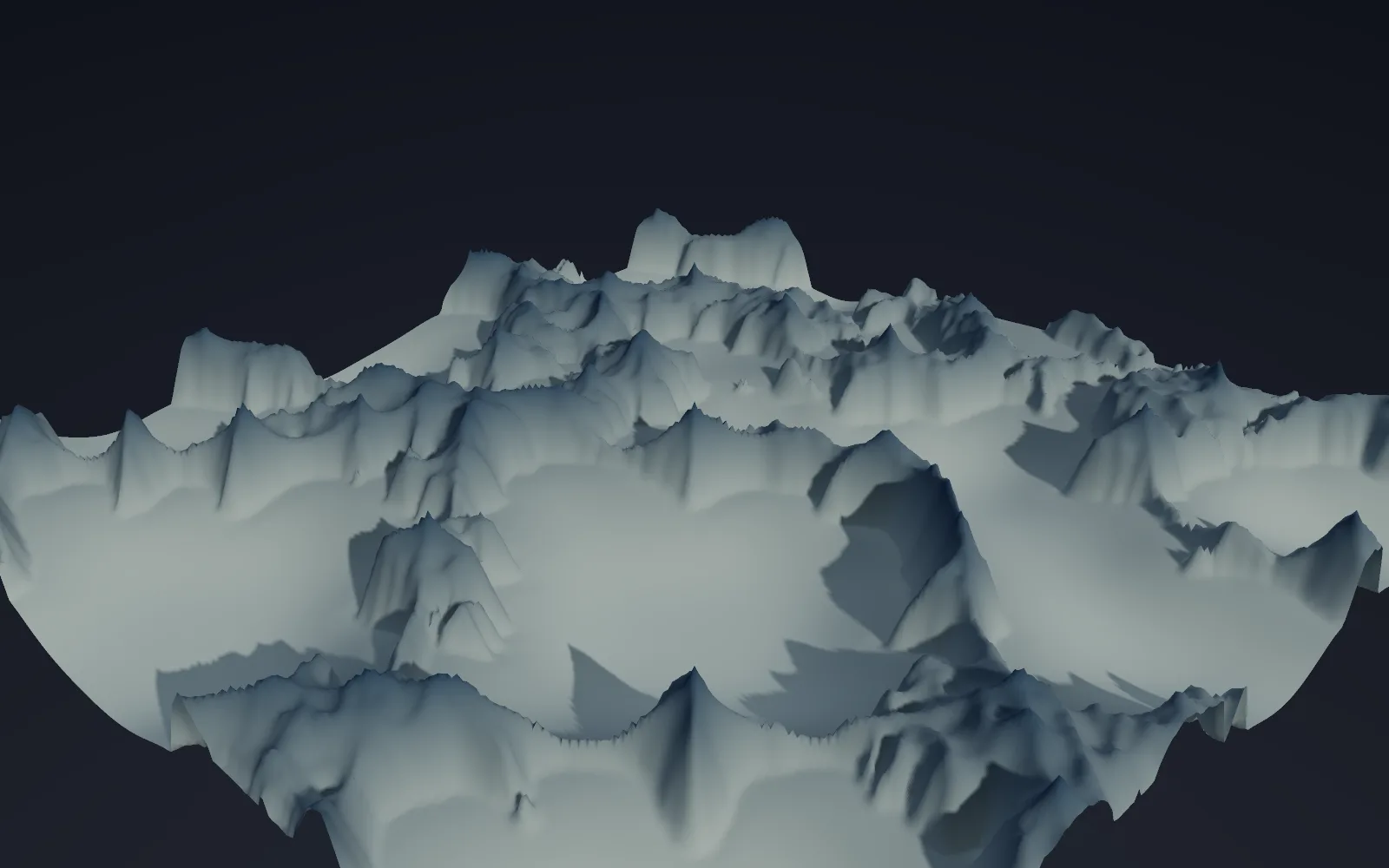 ridges and deep U-shaped valleys ground out by ice