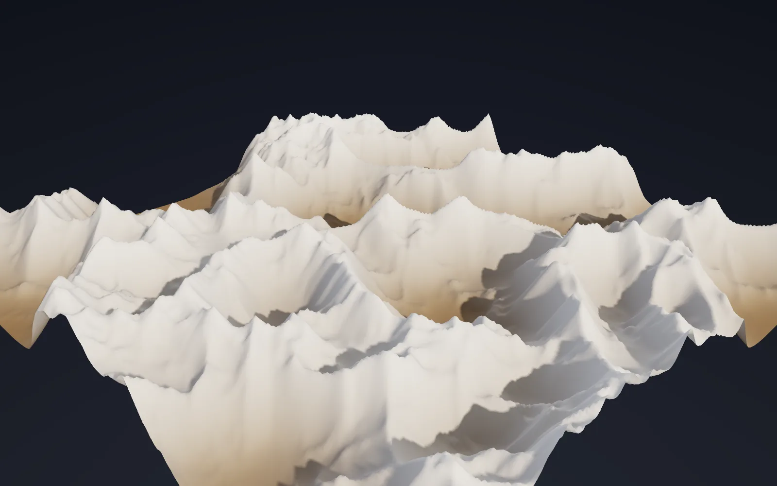 a mountain range with sharp ridges and snow on the heights