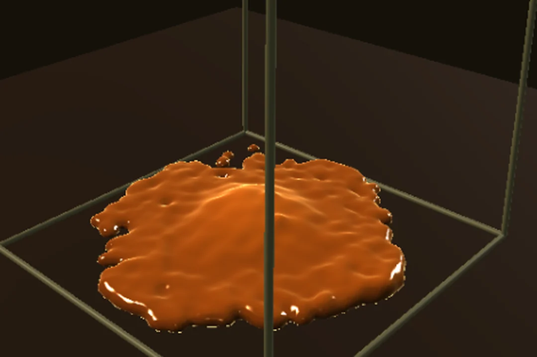 Honey pooling in a glass box