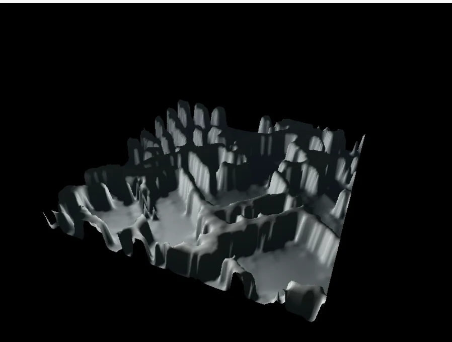 A heightfield shaped by a live mic