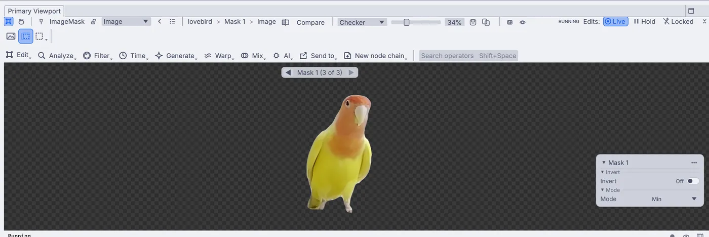 The cut-out: only the bird is left, on a clear background.