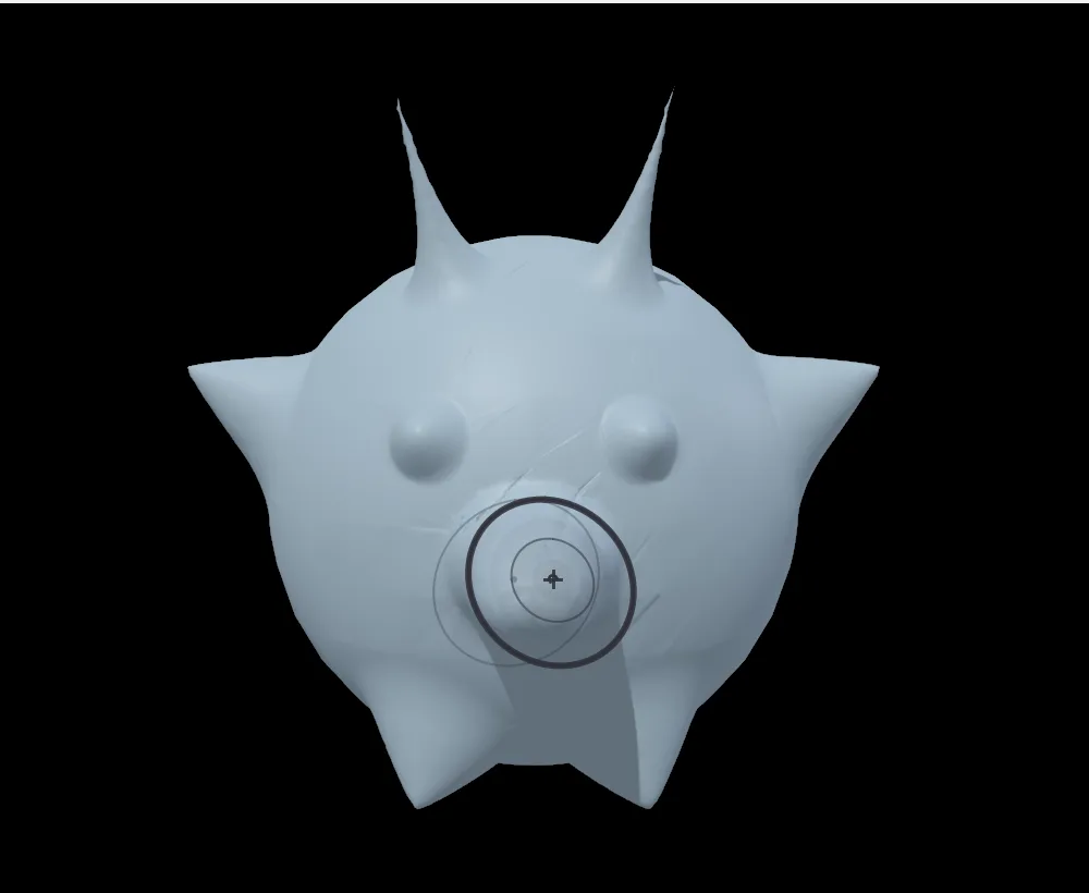 Two eyes and a snout, puffed up with Inflate.
