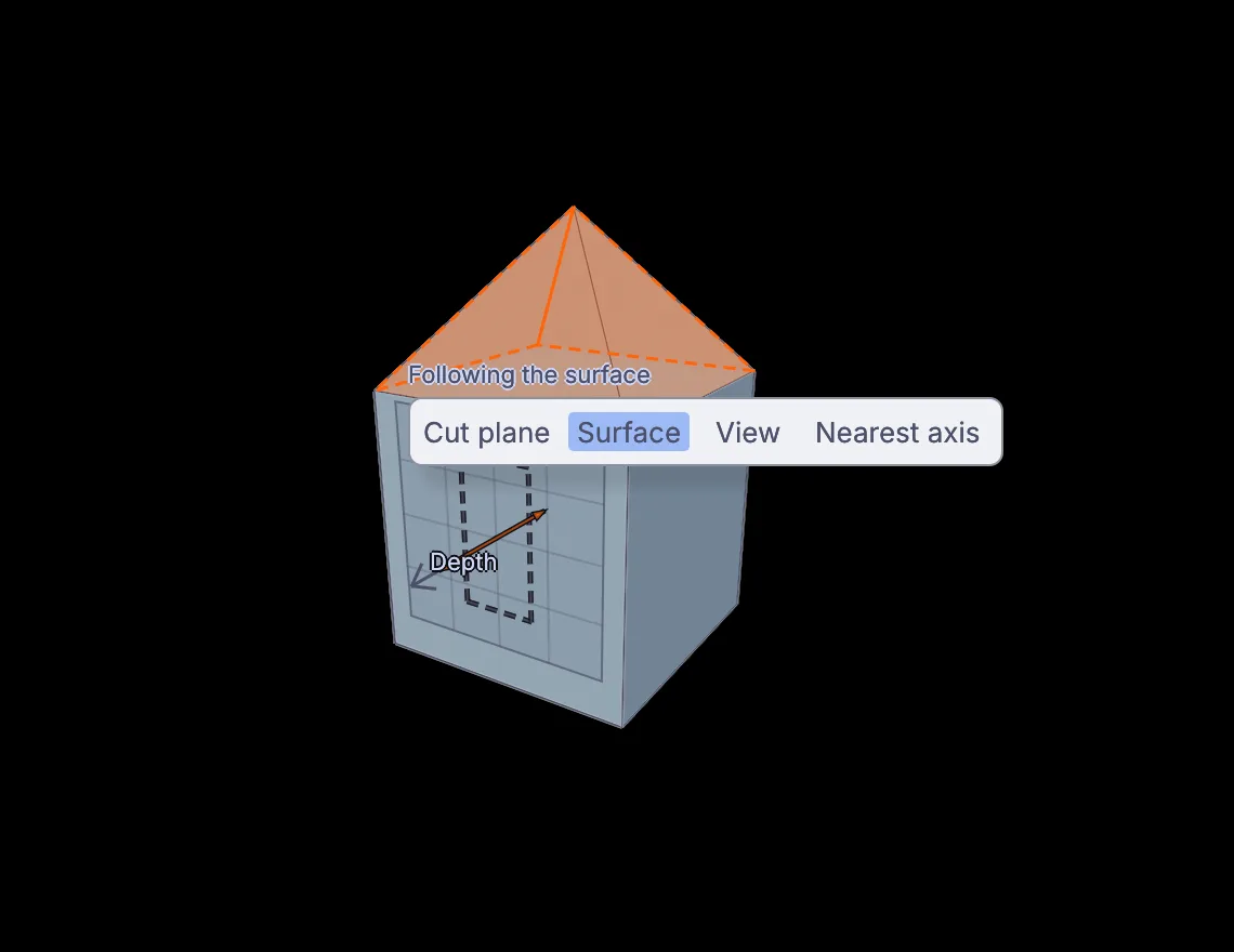 Drawing the door: the cut follows the wall.