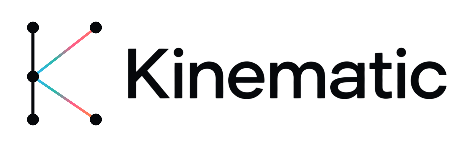 Kinematic logo, dark, on a light background