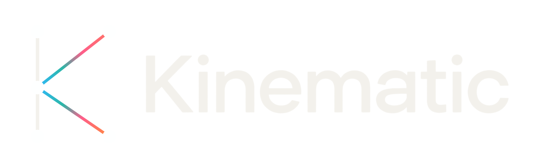 Kinematic logo, light, on a dark background