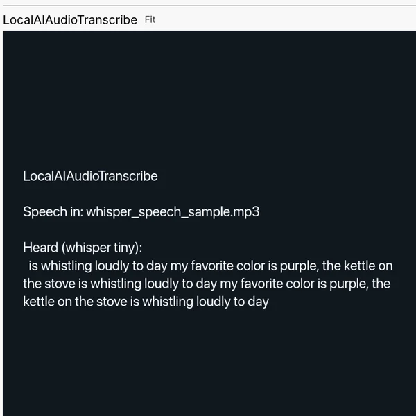 a speech clip turned into words on your own machine