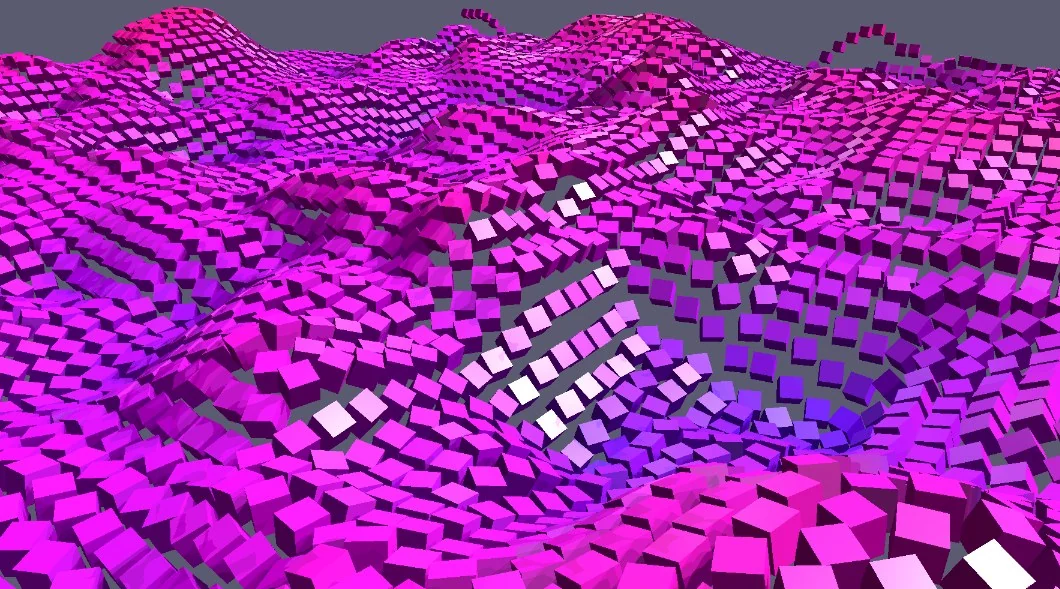 ten thousand cubes, rippled by noise