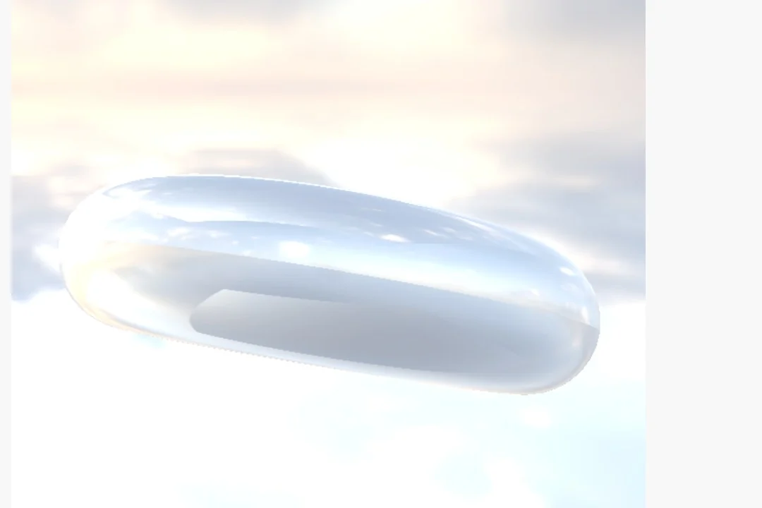 a glass torus lit by an HDR sky