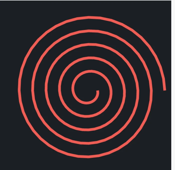 a spiral, drawn live